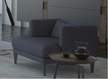 Grauer Einsitzer Luxus Designer Sessel Ruhesessel Ohrensessel Modern